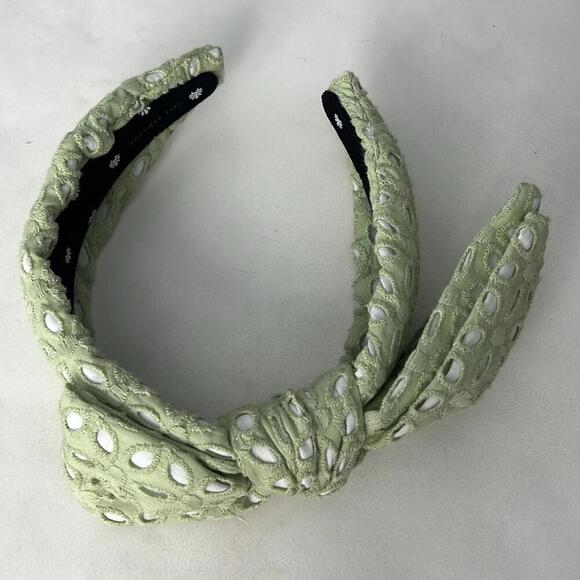 LELE SADOUGHI Sage Eyelet Holly Bow Headband